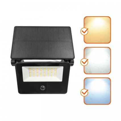 LED-zonneschijnwerper met sensor NCS G2 LED/20W/3,7V 3000/4000/6500K IP54 2600 mAh
