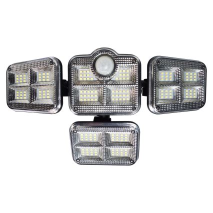 LED Zonne-spot met bewegings- en schemersensor LED/30W/3,7V 2400 mAh IP47 + afstandsbediening