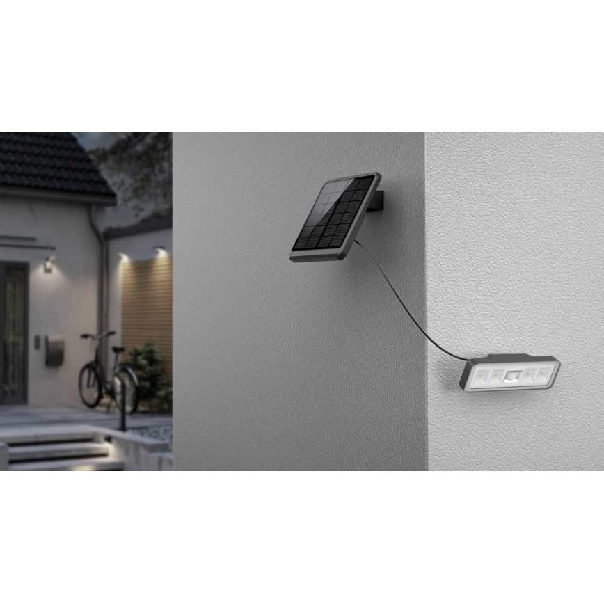 LED Zonne-spot met sensor LED/8W/3,7V 2000 mAh IP54 zwart