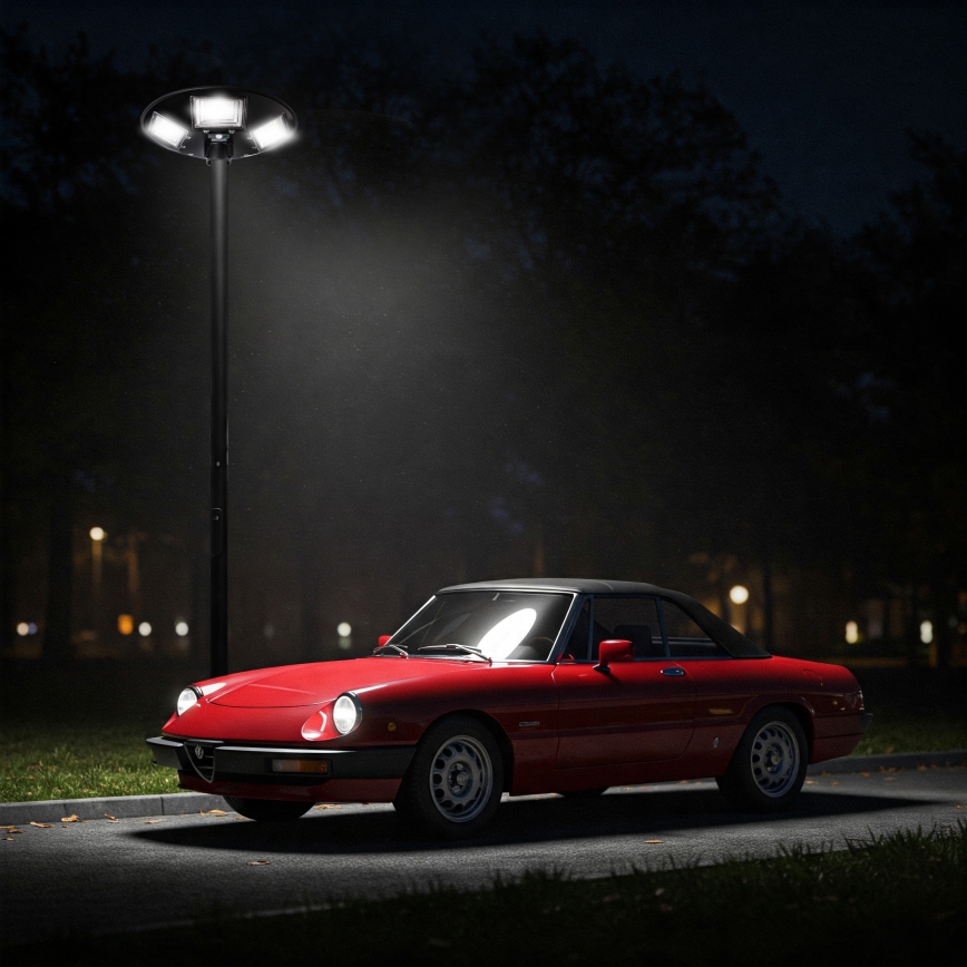 Dimbare LED-zonne-straatlamp met sensor LED/22W/6V 18000 mAh 6500K IP65 zwart + afstandsbediening