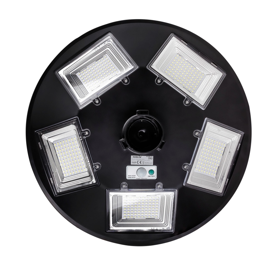 Dimbare LED-zonne-straatlamp met sensor LED/22W/6V 18000 mAh 6500K IP65 zwart + afstandsbediening