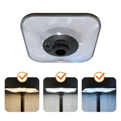 SOLSUMI LED-zonne-straatlamp met sensor, 25W, 3,2V, 3000/4000/6500K, IP54, 24000 mAh + afstandsbediening