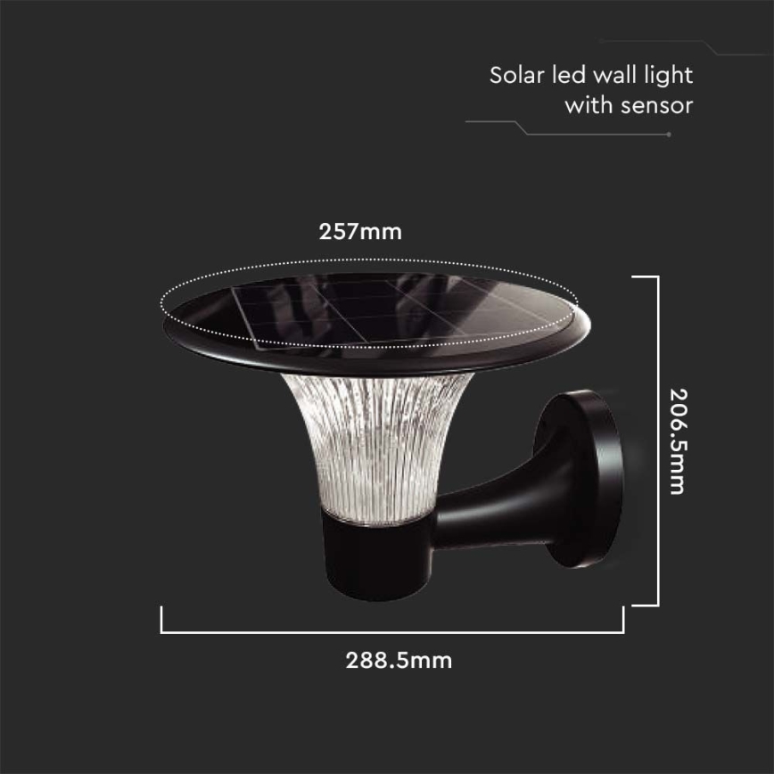 LED Solar Wandlamp met sensor LED/15W/3,2V 4000K/6000K IP65 6000 mAh