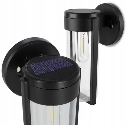 LED zonne-wandlamp LED/1W/3,7V 500 mAh IP65 zwart