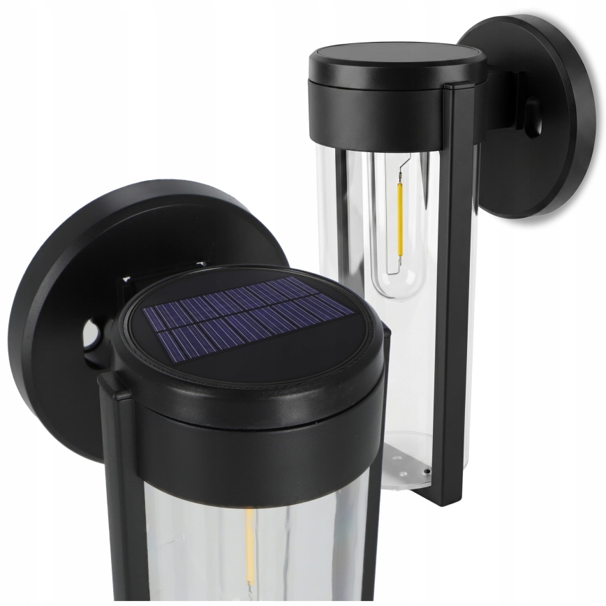 LED zonne-wandlamp LED/1W/3,7V 500 mAh IP65 zwart