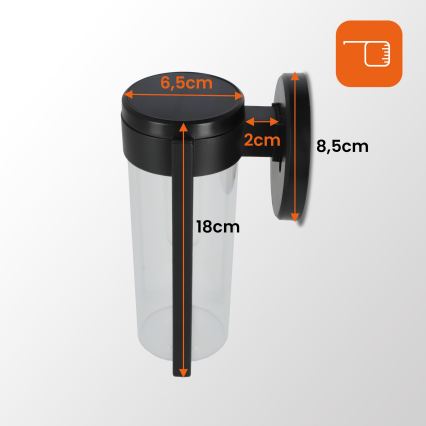 LED zonne-wandlamp LED/1W/3,7V 500 mAh IP65 zwart