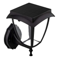 LED zonne-wandlamp LED/2W/3,7V 3000/6000K IP65 2200 mAh zwart
