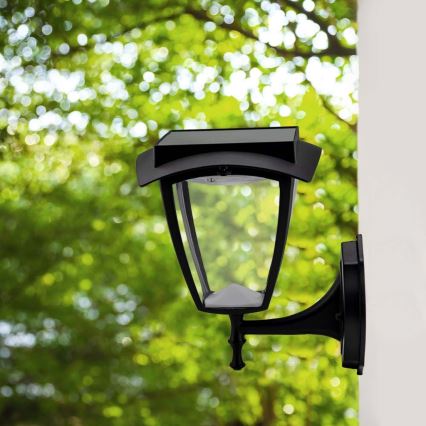 LED zonne-wandlamp LED/2W/3,7V 3000/6000K IP65 2200 mAh zwart