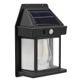 LED zonne-wandlamp met sensor LED/3,7V 600 mAh IP44 zwart