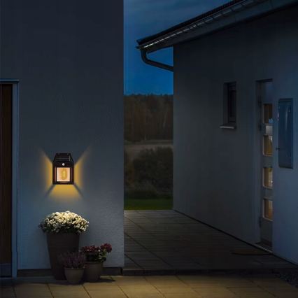 LED zonne-wandlamp met sensor LED/3,7V 600 mAh IP44 zwart