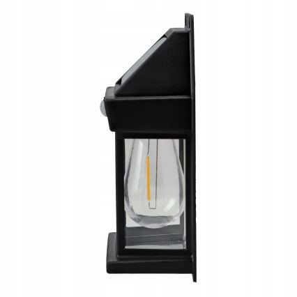 LED zonne-wandlamp met sensor LED/3,7V 600 mAh IP44 zwart