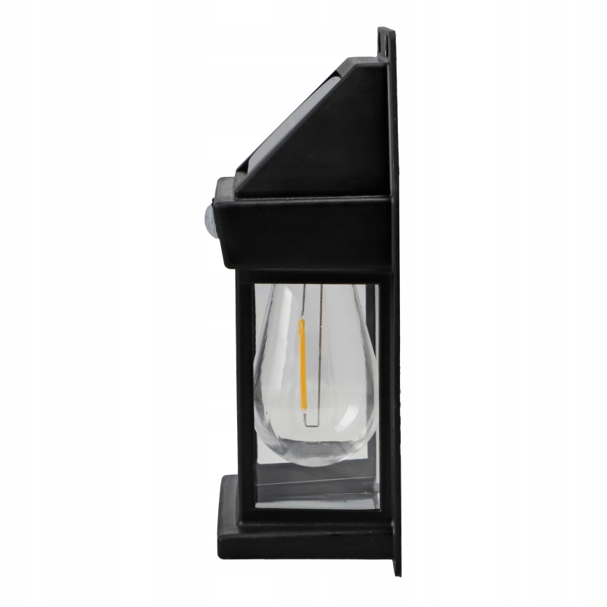 LED zonne-wandlamp met sensor LED/3,7V 600 mAh IP44 zwart