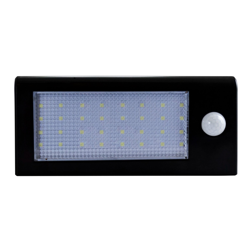 LED Solar Wandlamp met sensor LED/5,5W/3,7V 2000 mAh IP44 zwart