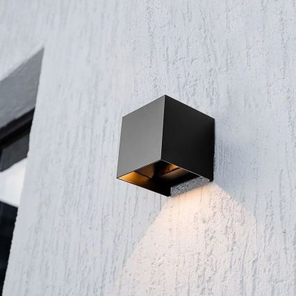 LED zonne-wandlamp met sensor LED/9W/3,7V 3000/4000/5000K IP65 2600 mAh zwart