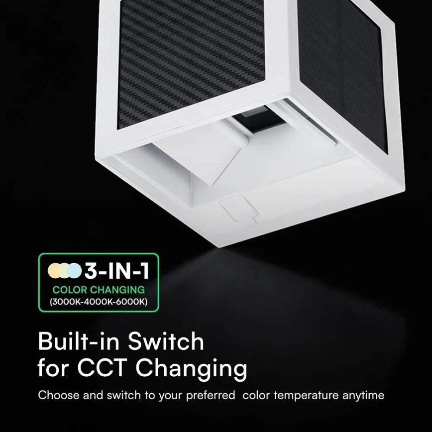 LED zonne-wandlamp met sensor LED/9W/3,7V 3000/4000/6000K IP65 2600 mAh wit
