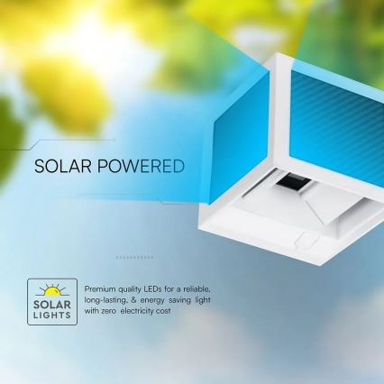 LED zonne-wandlamp met sensor LED/9W/3,7V 3000/4000/6000K IP65 2600 mAh wit