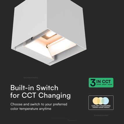 LED zonne-muurlamp met sensor LED/9W/5V 3000/4000/5000K IP65 2600 mAh wit