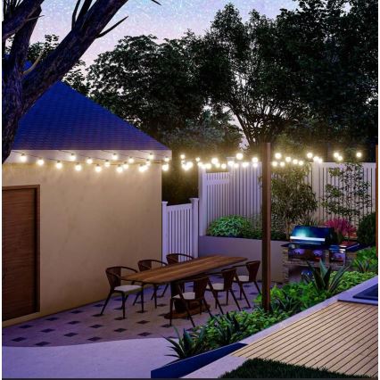 LED Zonneketting 10xLED/0.5/4.5V 12 m 3000K IP44 + afstandsbediening