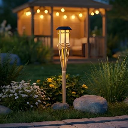 LED zonnelamp BAMBOO LED/1,2V 150 mAh 1800K 56 cm IP44 beige