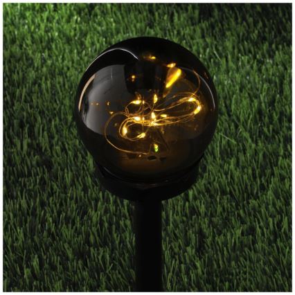 LED-zonnelamp GLEAM LED/1,2V 3000K IP44 40 mAh gerookt/zwart