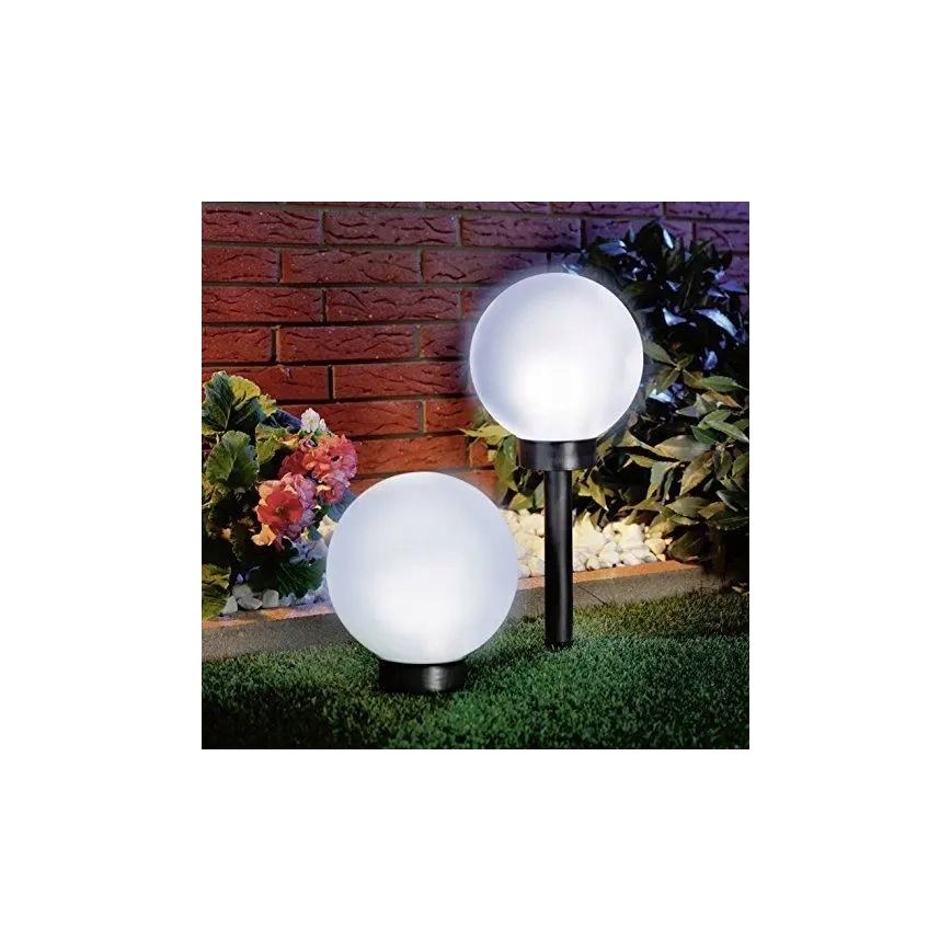 LED zonnelamp LED/1,2V 6500K 200 mAh Ø 10 cm IP44 wit/zwart