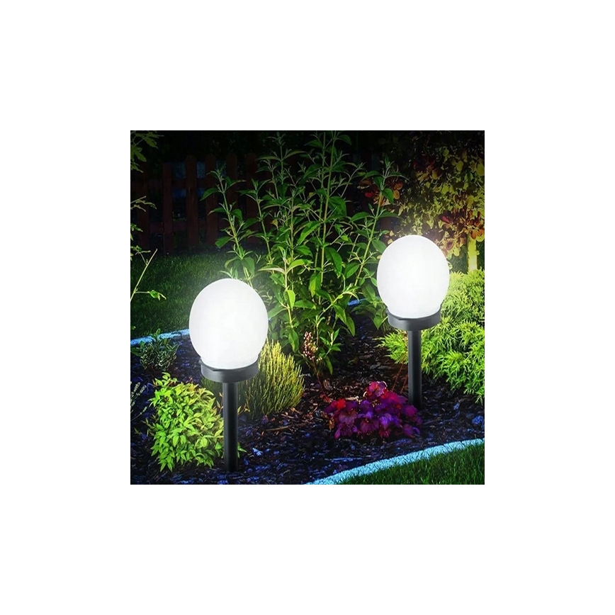 LED zonnelamp LED/1,2V 6500K 200 mAh Ø 10 cm IP44 wit/zwart
