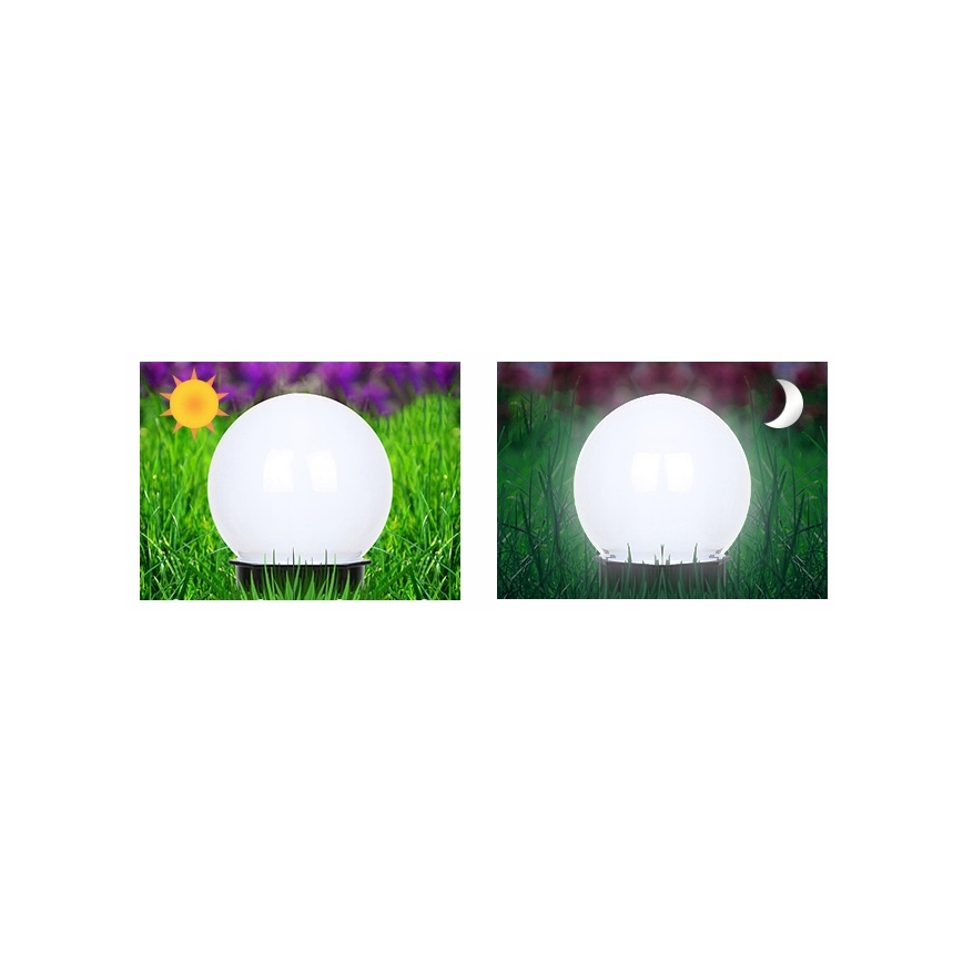 LED zonnelamp LED/1,2V 6500K 200 mAh Ø 10 cm IP44 wit/zwart
