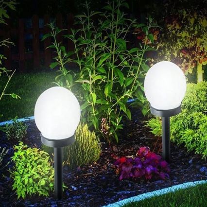 LED-zonnelamp LED/1,2V 6500K 200 mAh Ø 15 cm IP44 wit/zwart