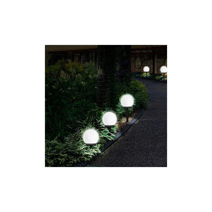 LED-zonnelamp LED/1,2V 6500K 200 mAh Ø 20 cm IP44 wit/zwart