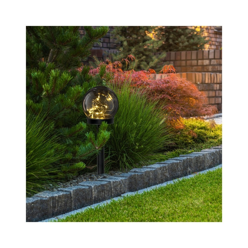 LED-zonnelamp met sensor GLEAM LED/1,2V 3000K IP44 40 mAh gerookt/zwart