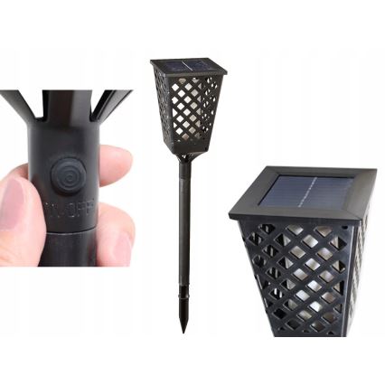 LED-zonnelamp met sensor LED/0,6W/5,5V IP65 2000 mAh 107 cm zwart