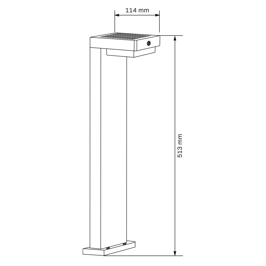 LED Zonne-energie lamp met sensor MALI LED/4,5W/3,7V 2000 mAh IP44 zwart