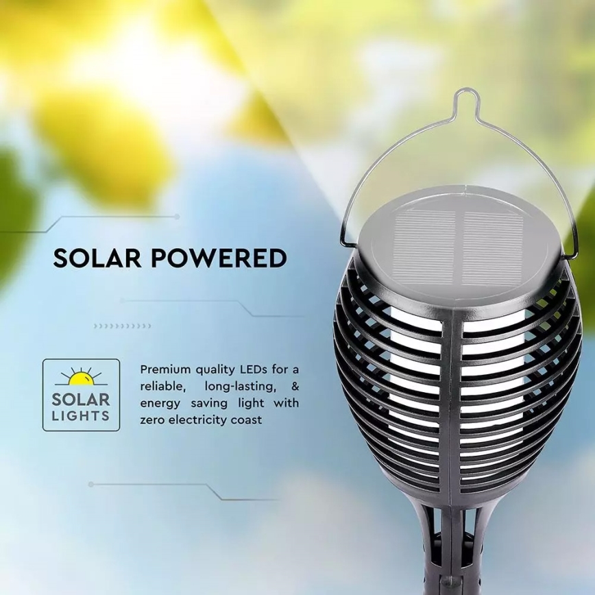 LED Zonne-energie lamp FLAME 4-in-1 1xLED/0,45W/3,7V IP44 500 mAh