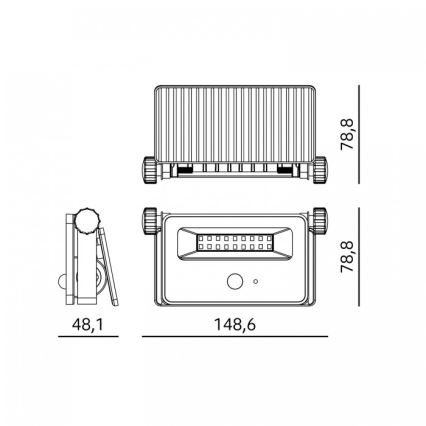 LED-zonne-schijnwerper met sensor NCS G2 LED/10W/3,7V 3000/4000/6500K IP54 1800 mAh