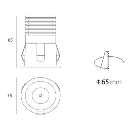 LED2 - Badkamer LED Inbouw Spot RAY LED/10W/230V zwart IP44