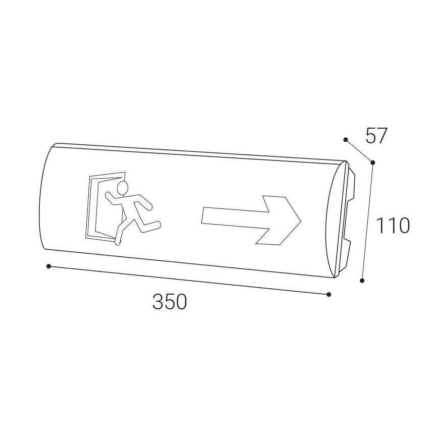 LED2 - Bloc sortie de secours SAFE ON LED/3W/3,6V 6000K IP65