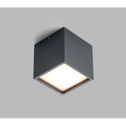 LED2 - LED Antraciete Buiten plafondlamp CUBE LED / 12W / 230V IP54