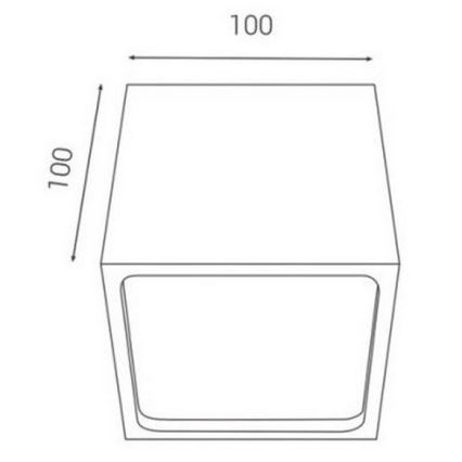 LED2 - LED Antraciete Buiten plafondlamp CUBE LED / 12W / 230V IP54