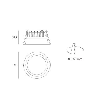 LED2 - LED Badkamer Inbouw Lamp ZETA LED/25W/230V 3000K IP44