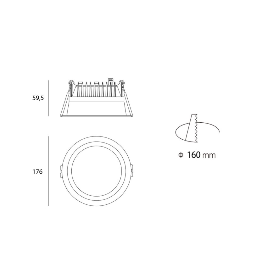 LED2 - LED Badkamer Inbouw Lamp ZETA LED/25W/230V 3000K IP44