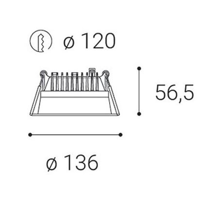 LED2-LED dimbare badkamer inbouwspot ZETA LED/15W/230V 4000K IP44