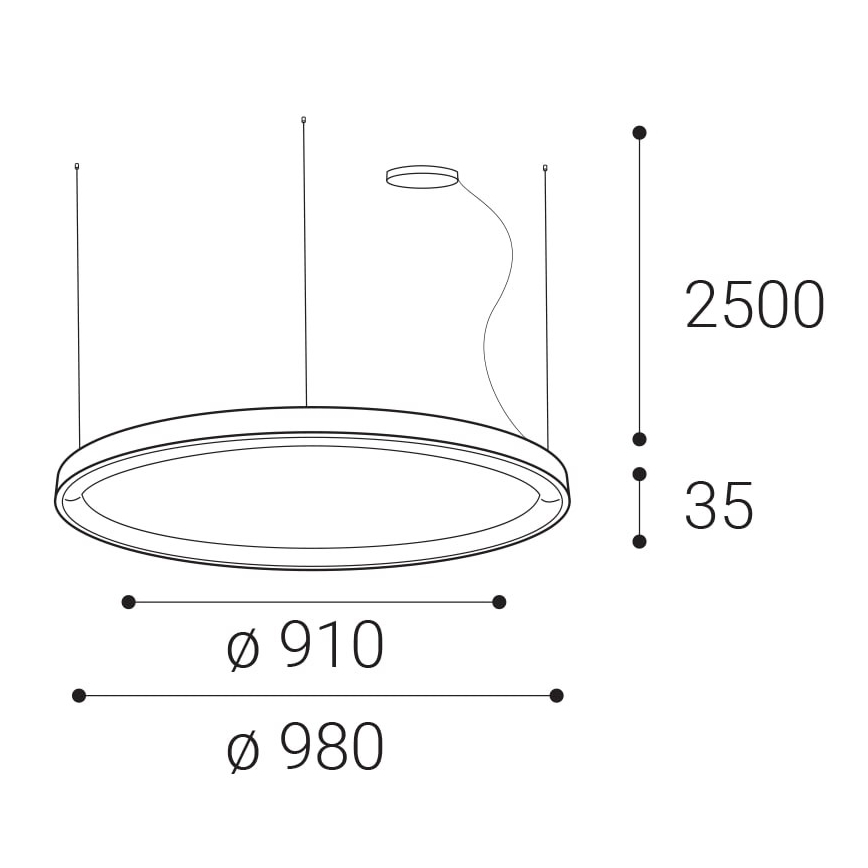 LED2 - LED dimbare kroonluchter aan snoer BELLA LED/80W/230V 3000K/4000K wit
