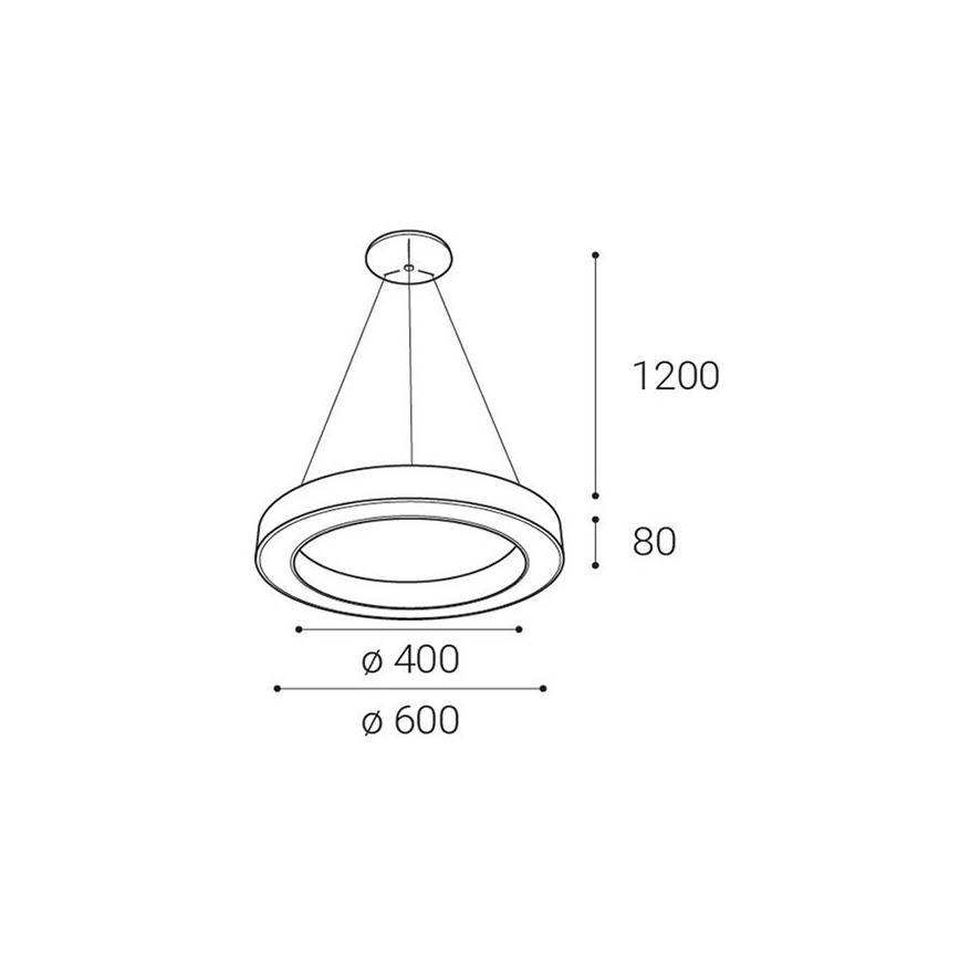 LED2 - LED dimbare kroonluchter aan snoer SATURN LED/50W/230V 3000K/4000K wit