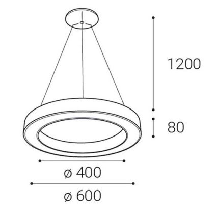 LED2 - LED dimbare kroonluchter aan snoer SATURN LED/50W/230V 3000K/4000K zwart