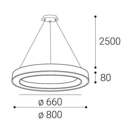 LED2 - LED dimbare kroonluchter aan snoer SATURN LED/60W/230V 3000K/4000K zwart