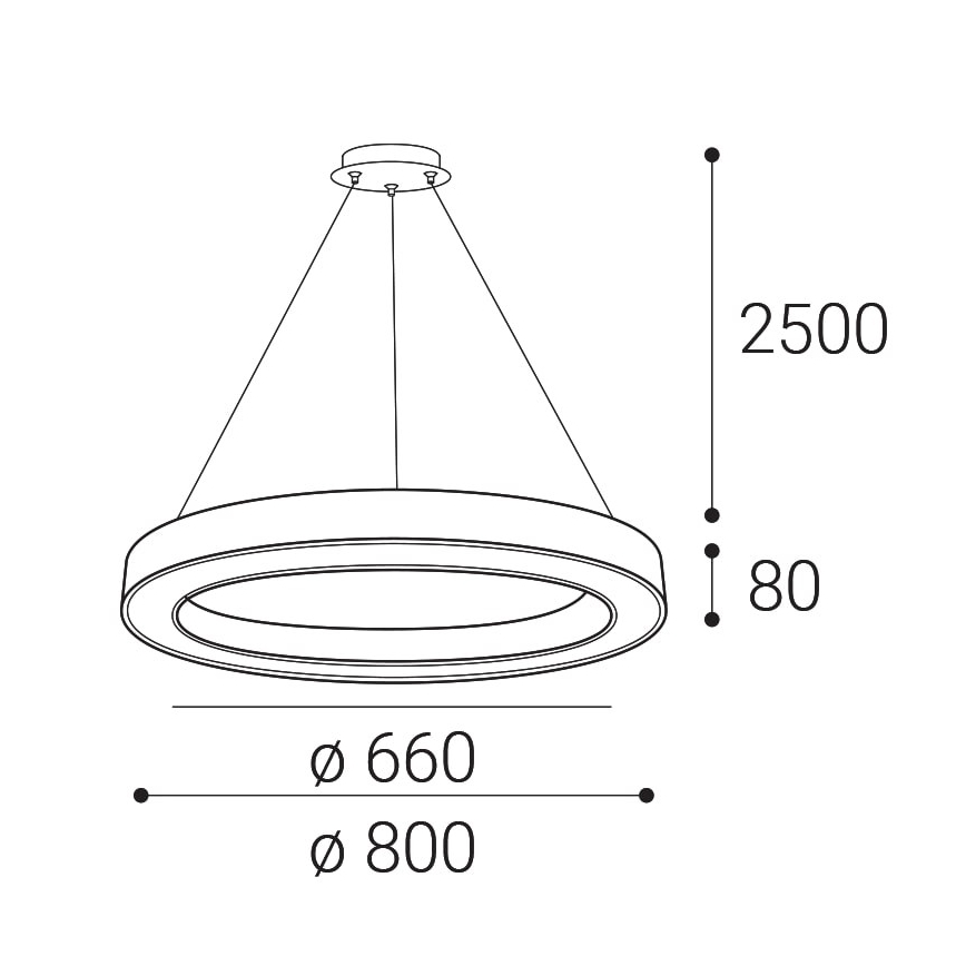 LED2 - LED dimbare kroonluchter aan snoer SATURN LED/60W/230V 3000K/4000K zwart