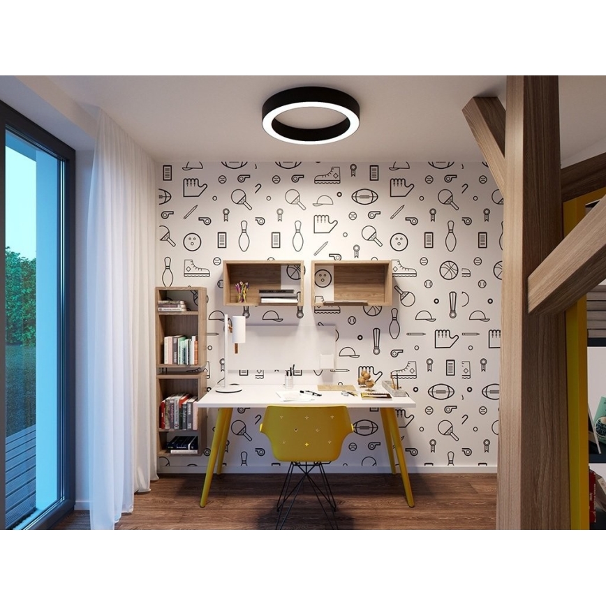 LED2 - LED dimbare plafondlamp SATURN LED/50W/230V 3000K/4000K zwart