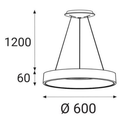 LED2 - LED Hanglamp aan een koord BELLA LED/50W/230V 3000/4000K zwart