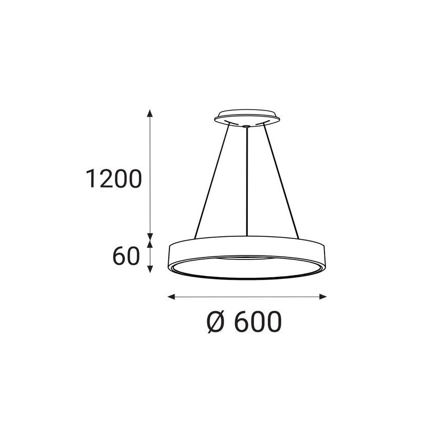 LED2 - LED Hanglamp aan een koord BELLA LED/50W/230V 3000K diameter 60 cm wit