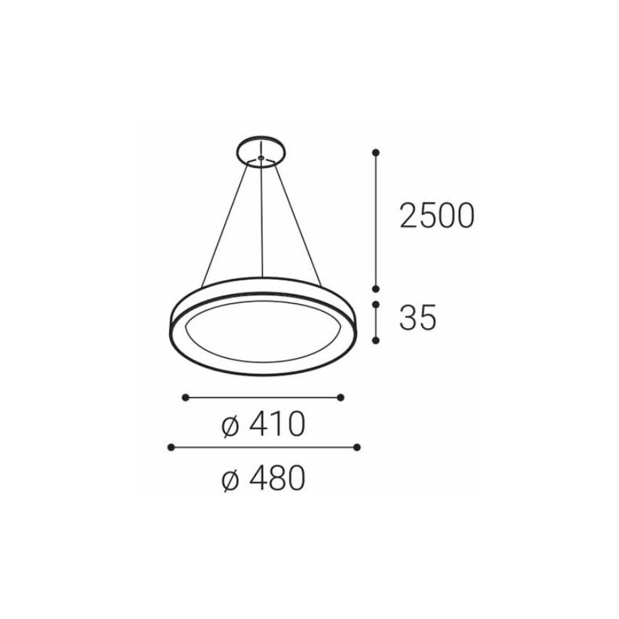 LED2 - LED Hanglamp aan een koord BELLA SLIM LED/38W/230V 3000/4000K wit